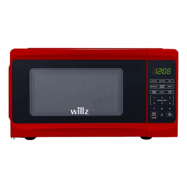 Photo 1 of 0.7 cu. ft. 700-Watt Countertop Microwave in Red with Push Button