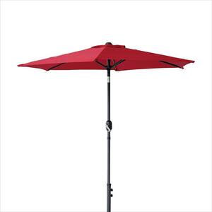 7.5 ft. Iron Patio Market Umbrella in Wine Red