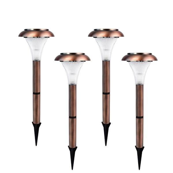 Ecothink Copper Outdoor Integrated LED Landscape Path Light (Set of 4)