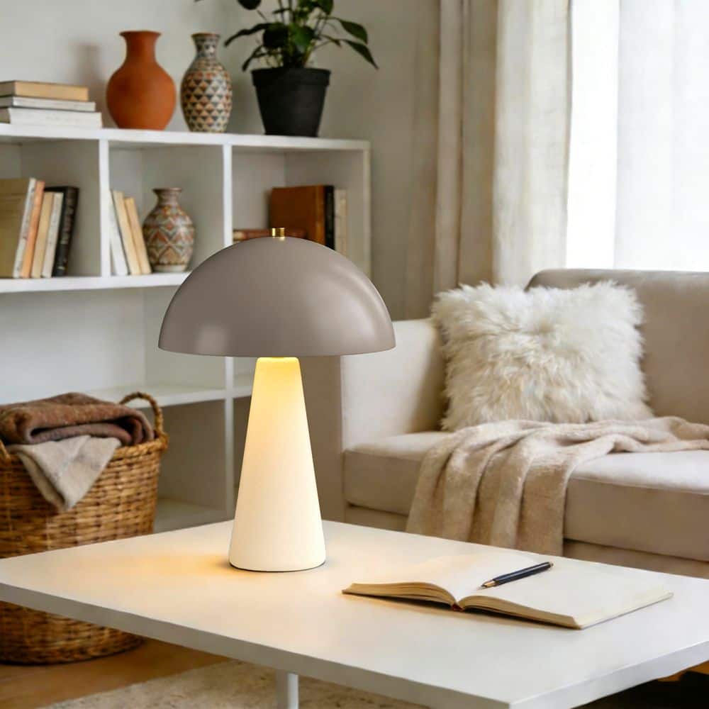 Adair 17.8 in. Off-White Modern Ceramic Bedroom Living Room Bedside Desk Nightstand Small Table Lamps price history on PriceWatchPro