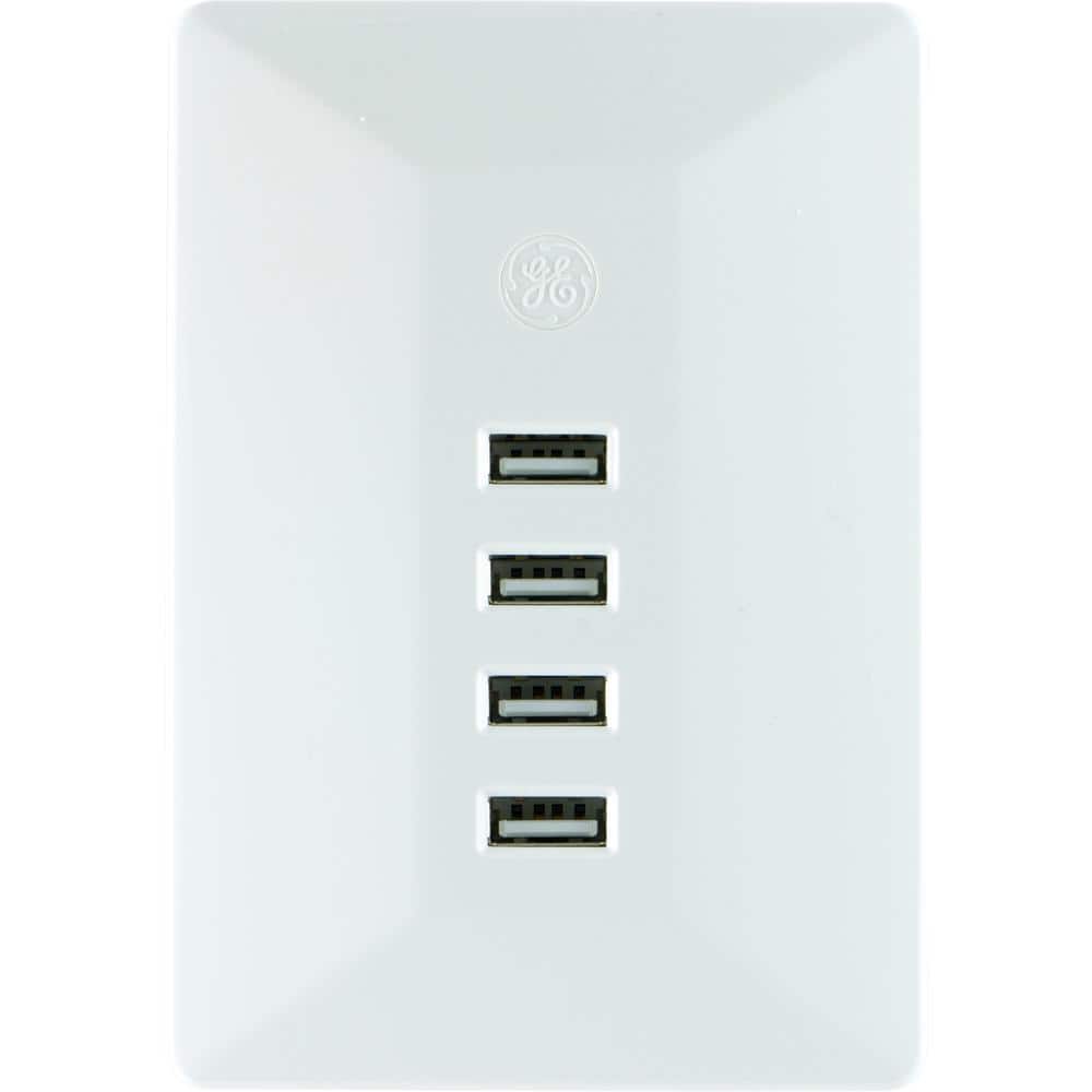 Night Light Wall Power Outlet with 4.2A USB Ports Auto On/Off