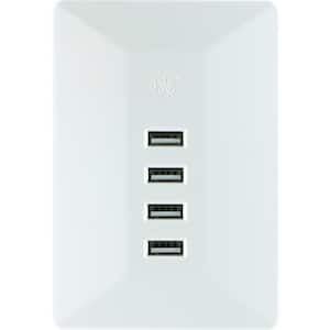 4-USB Outlet Charging Station, White