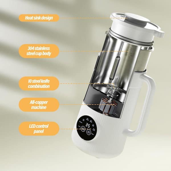 JFVKAF 8-in-1 Nut Milk Maker Machine 35oz Soy Oat Plant-Based