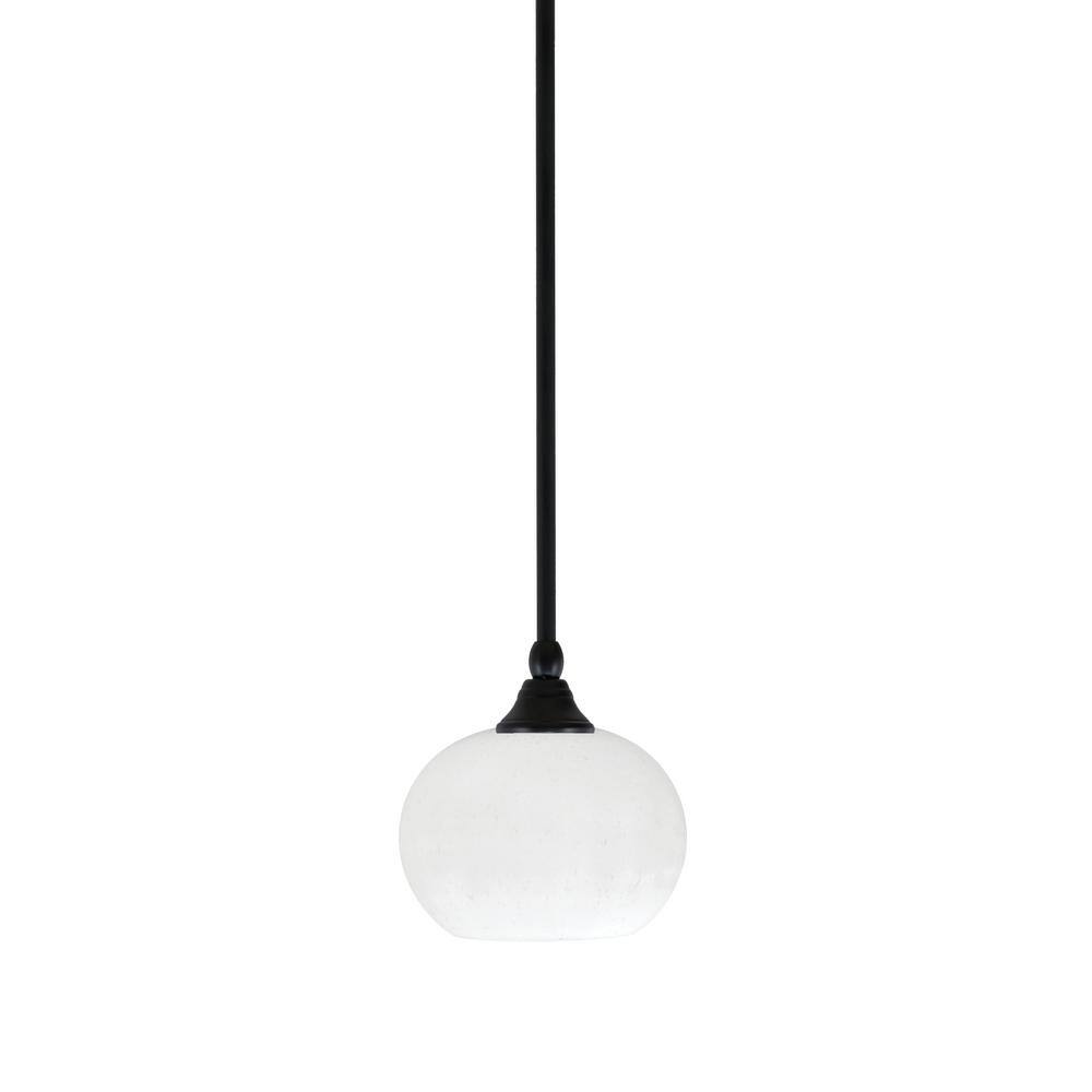 Sparta 100-Watt 1-Light Matte Black Shaded Pendant Light Mini Pendant with 