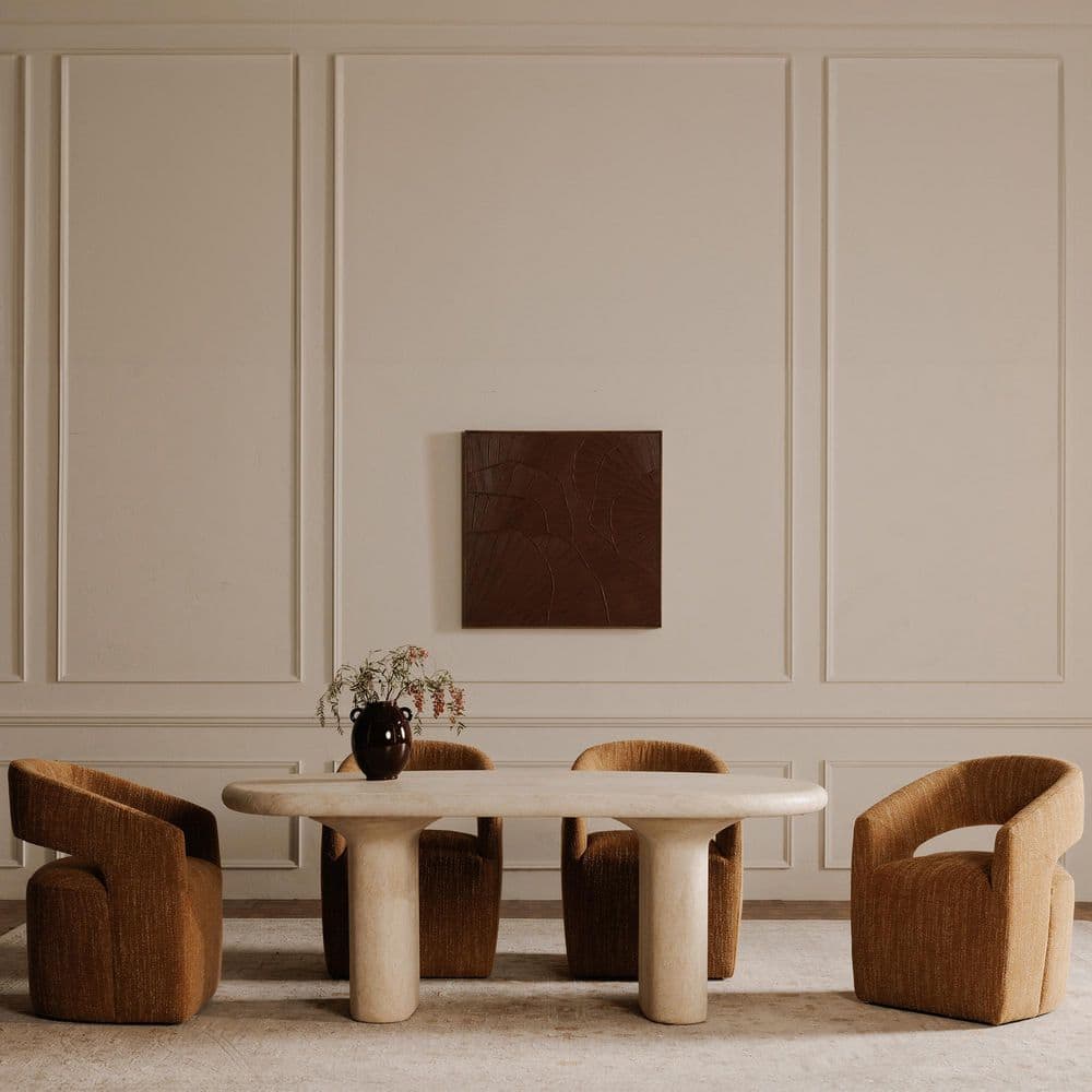 Melisande Amber Glow Polyester Upholstery with Feather and Foam Cushions Dining Chair price history on PriceWatchPro
