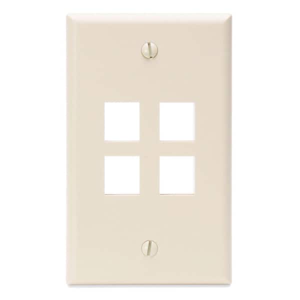 Leviton Almond 1-Gang Data Jack Wall Plate (1-Pack)