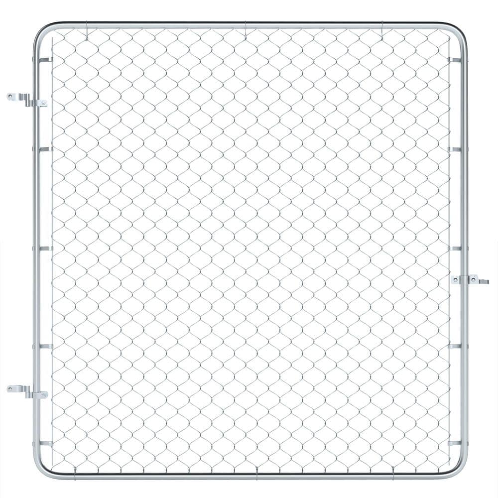 70.9 in. Garden Gate Chain Link Fence Gate, Galvanized Steel Garden Door fo
