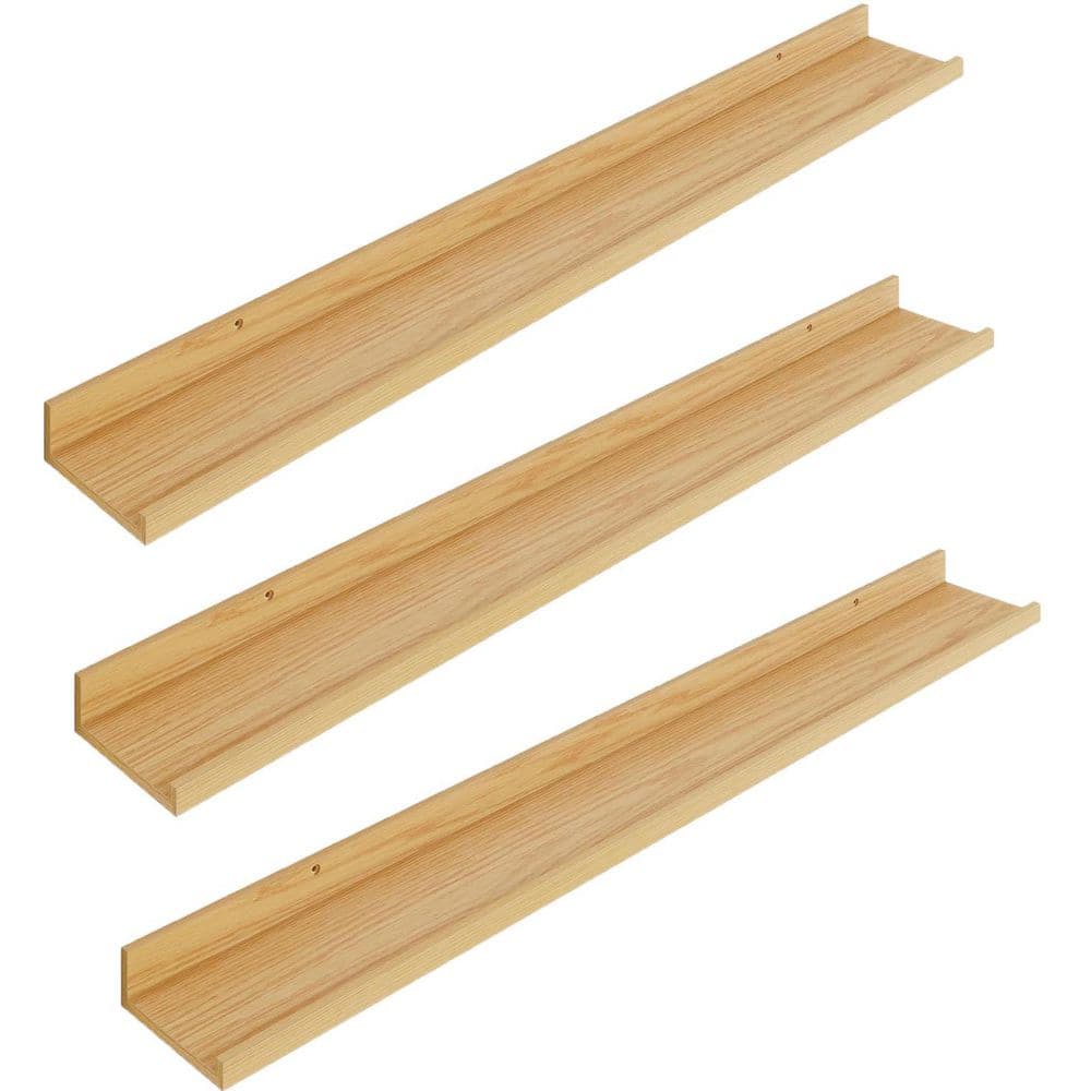 48 in. W x 5.7 in. D Oak Floating Shelves Decorative Wall Shelf (Set of 3)