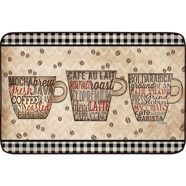 Coffee House Chalkboard Coffee Mat 24x18 Inch for Kitchen Counter