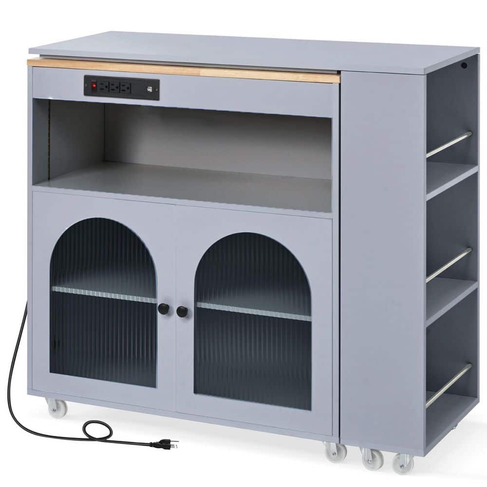 White Ash Ash Wood Buffet with Drop Leaf, Storage Rack, Wheels price history on PriceWatchPro