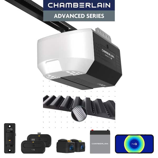 Advanced Series 1/2 HP Smart Belt Drive Garage Door Opener with Battery Backup, Remotes, Doorbell WC, and Video Keypad