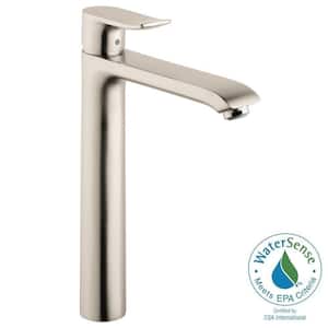 Metris Single Handle Single Hole Bathroom Faucet in Brushed Nickel