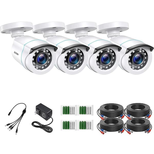 Wired 1080p Outdoor Bullet Security Camera Only Compatible with TVI Analog DVR (4-Cameras)