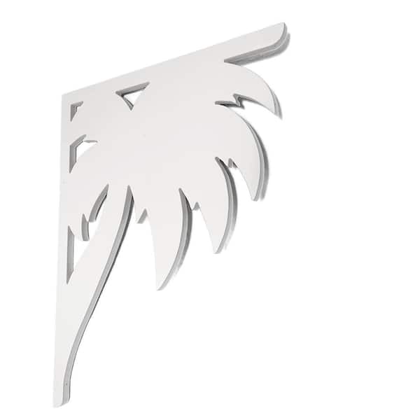 Decorative 16 in. Paintable PVC Palm Mailbox or Porch Bracket