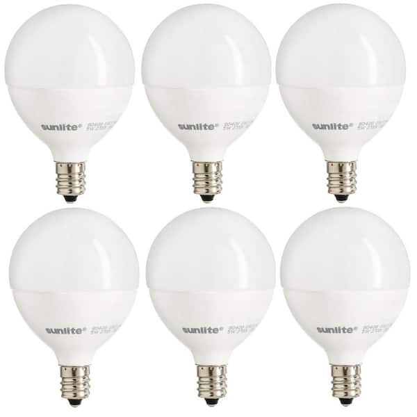 Sunlite 60-Watt Equivalent Frost Warm White G16.5 Dimmable LED Light Bulb (6-Pack)