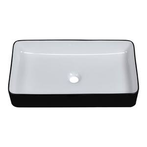 Sarlai 19x15 Modern Bathroom Vessel Sink Rectangle Above White - View #13