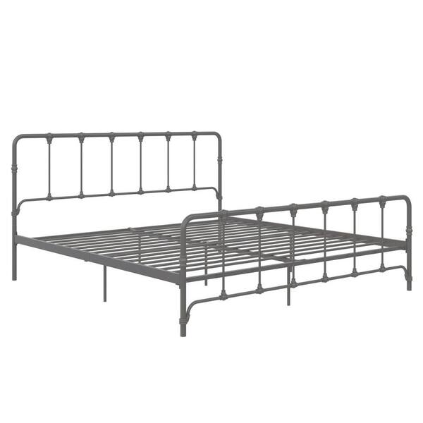 DHP Alicia Farmhouse Gunmetal Gray Metal King Bed DE80215