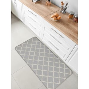 Silver 20 in. x 34 in. Diamond Back Prestige Anti Fatigue Kitchen Mat