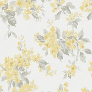 Apple Blossom Sunshine Paper Unpasted Removable Wallpaper Roll