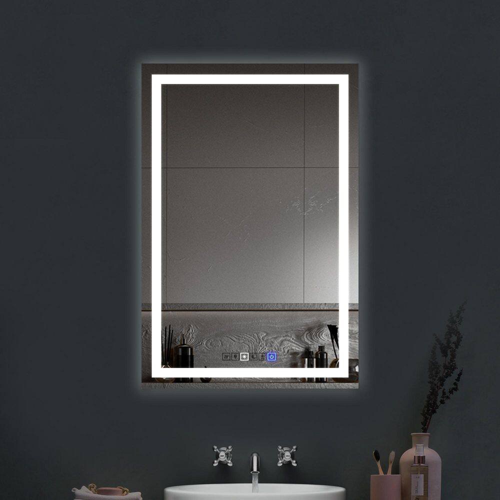 30" x 40" Frameless Polished LED Lighted Bathroom Mirror