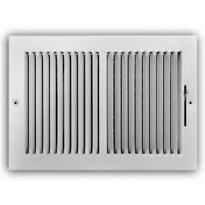 12 in. x 8 in. 2-Way Steel Wall/Ceiling Register in White