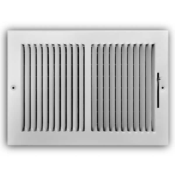 Everbilt 12 in. x 8 in. 2-Way Steel Wall/Ceiling Register in White