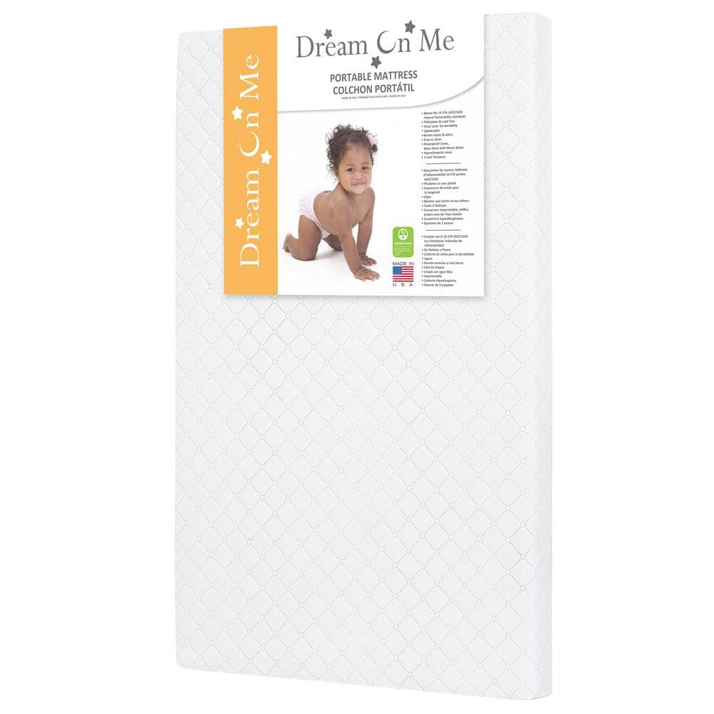 White Extra Firm Water Resistant Mini Crib Mattress