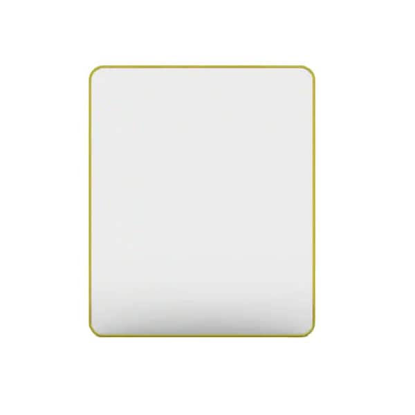 Unbranded 30 in. W x 36 in. H Rectangular Aluminum Alloy Framed Wall Bathroom Vanity Mirror in Gold