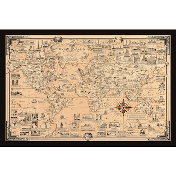 Unbranded "World Wonders" by Marmont Hill Framed Travel Art Print 12 in. x 18 in.