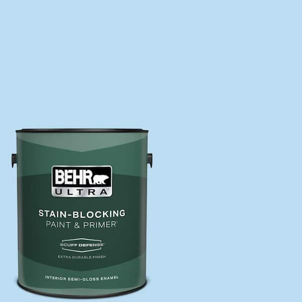 BEHR ULTRA 1 gal. #P510-1 Greek Isles Extra Durable Semi-Gloss Enamel Interior Paint & Primer