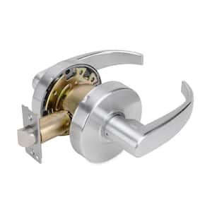 Pisa Standard Duty Brushed Chrome Grade 2 Commercial Cylindrical Passage Hall/Closet Door Handle with Clutch Function