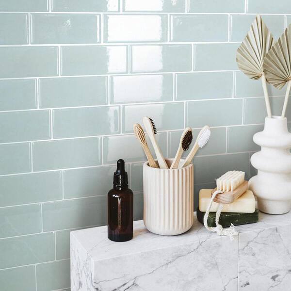 Turquoise 11.5 in. x 8.4 in. Vinyl Peel and Stick Backsplash 5
