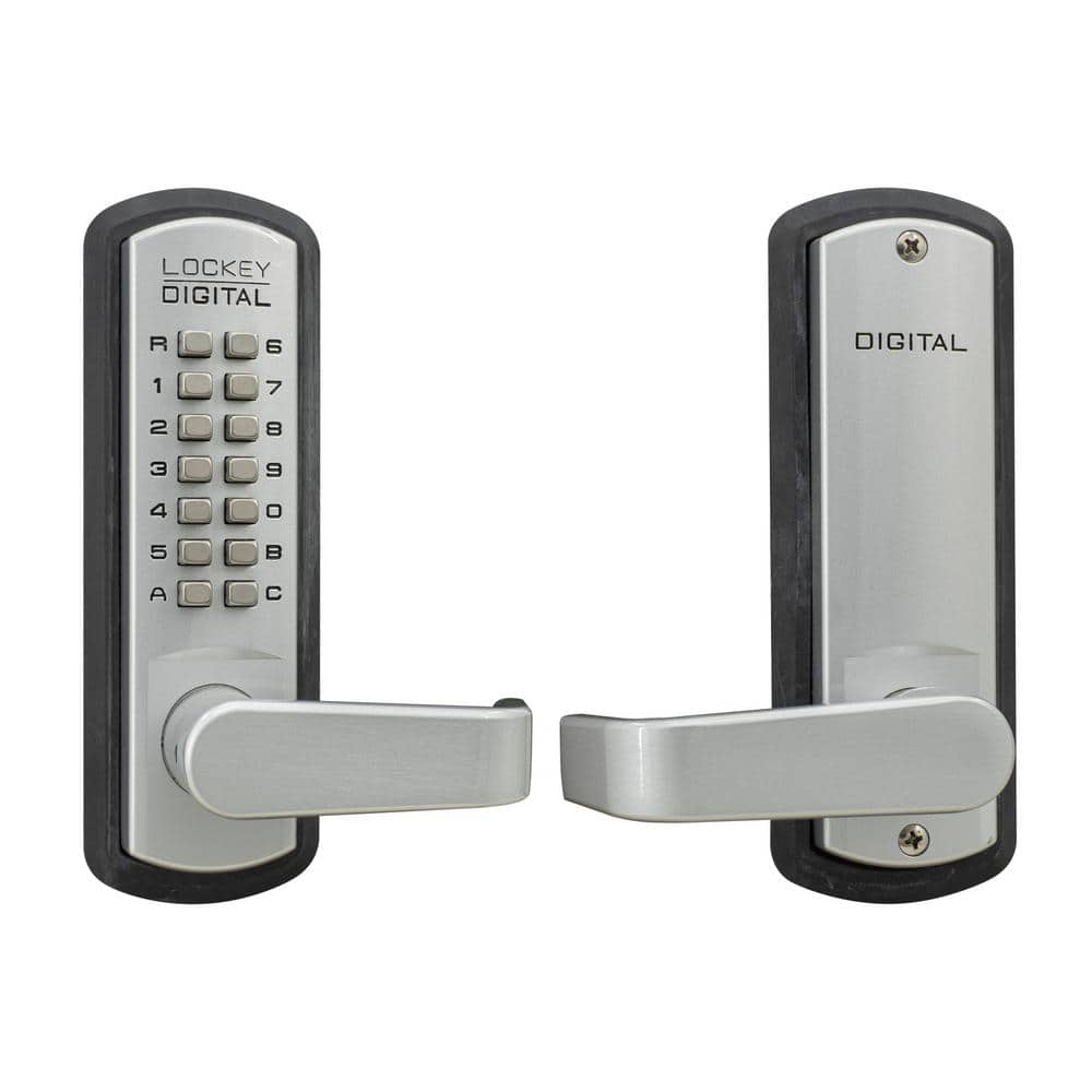 3835 Satin Chrome/Marine Grade Mechanical Keyless Lever Lock with Passage F