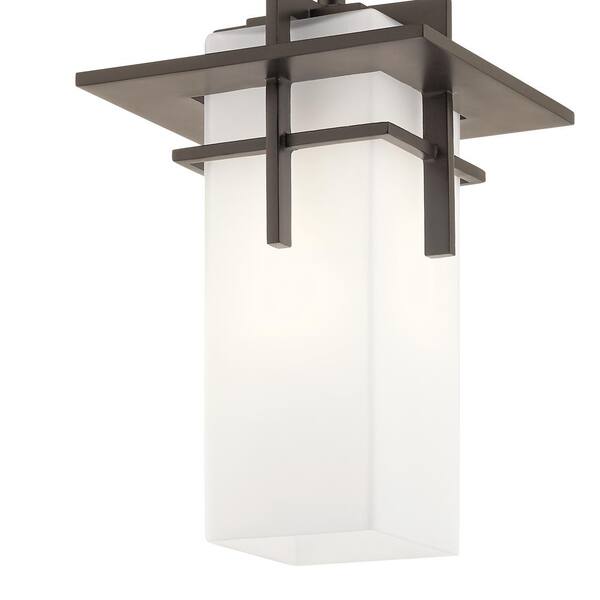 Kichler Caterham Olde Bronze Traditional Opal Glass Lantern Pendant Light