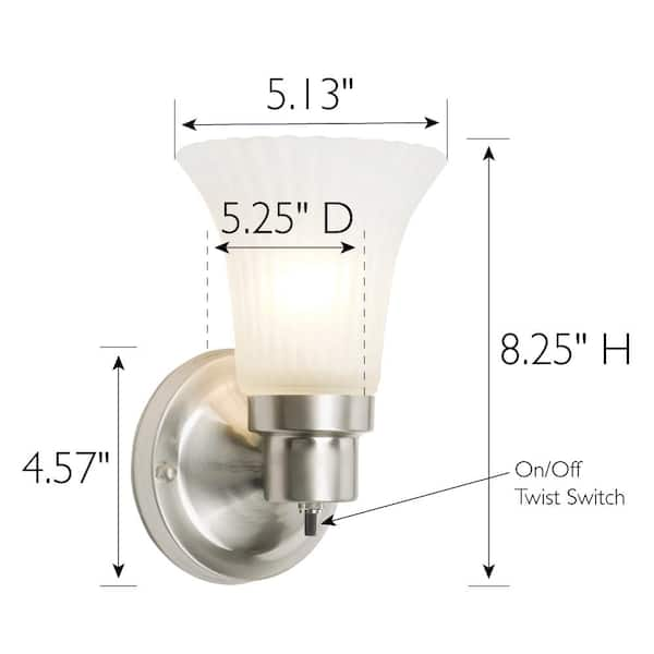 Design House Village 1-Light Indoor Dimmable Wall Sconce with