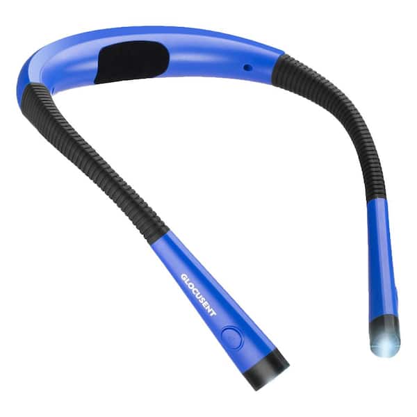 Ergonomic 5-Volt 60 Lumen Integrated LED Neck Reading Clamp Work Light Battery Operated 1.1 in. Tool Only in Lake Blue