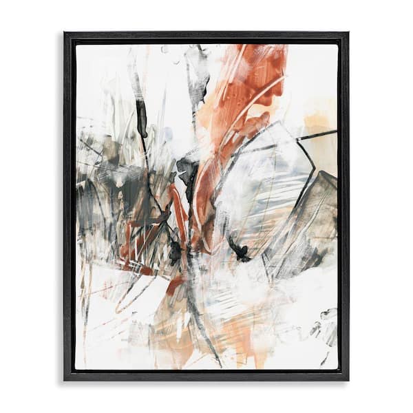 Stupell Industries Chaotic Terracotta & Grey by June Erica Vess Black Floater Frame Abstract Graphic Art Print 21 in. x 17 in.