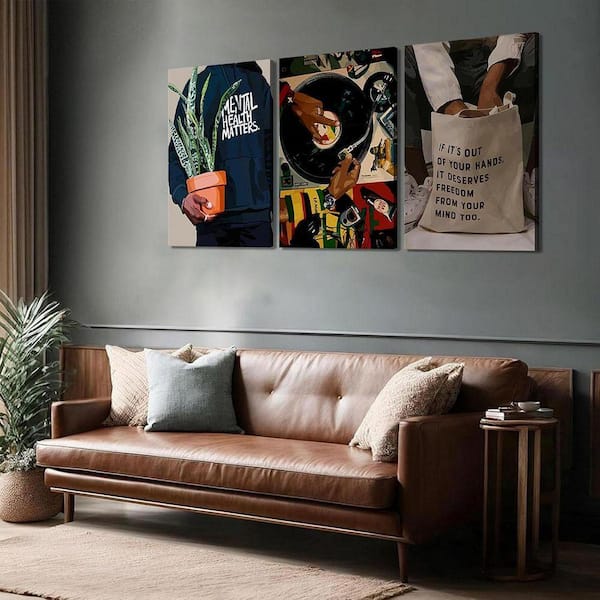 Fashion African American Black Man Prints Record Music DJ Canvas