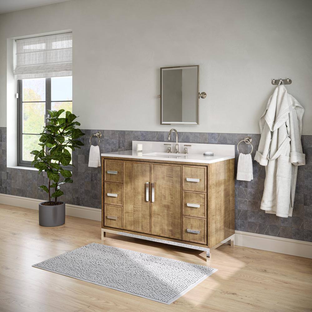 Westin 48" Lustrous Walnut Freestanding Single Bathroom Vanity with Quartz Top
