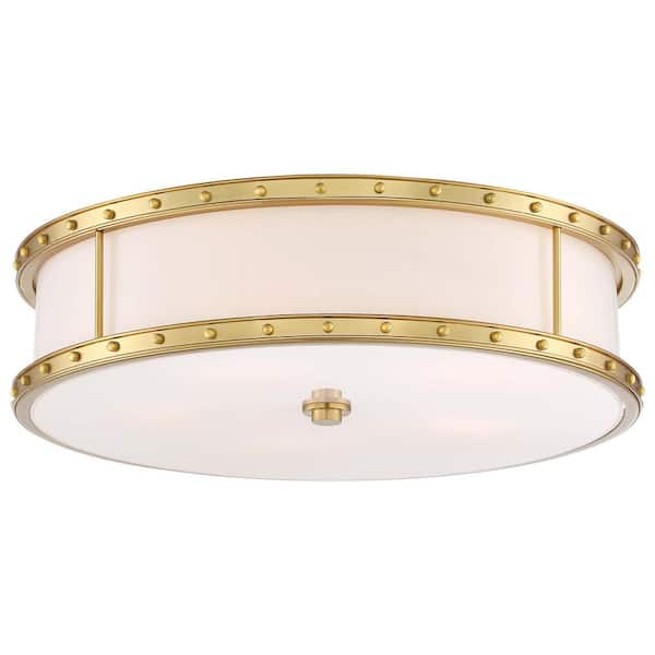 Minka Lavery 200-Watt Equivalence 20.25 in. Liberty Gold Integrated LED Flush Mount