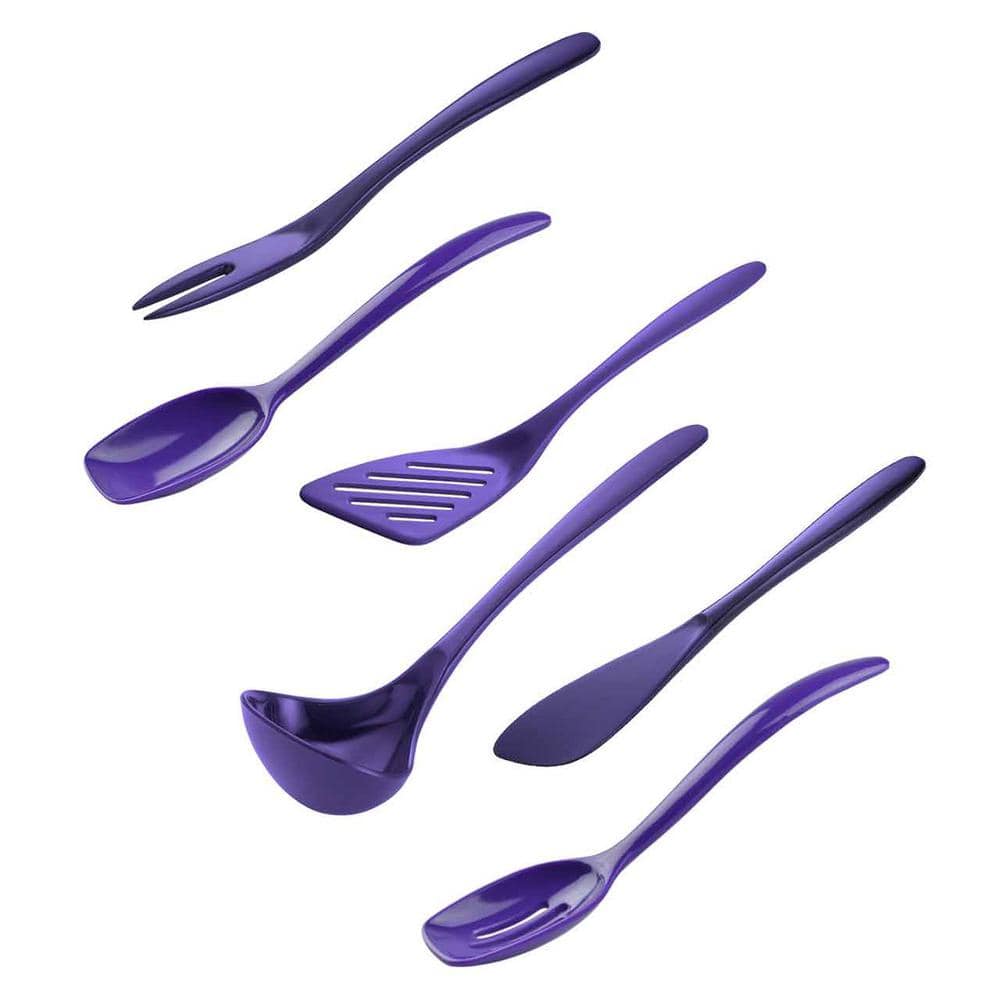 Purple Cook and Serve Melamine Utensils, 12-Pcs Set