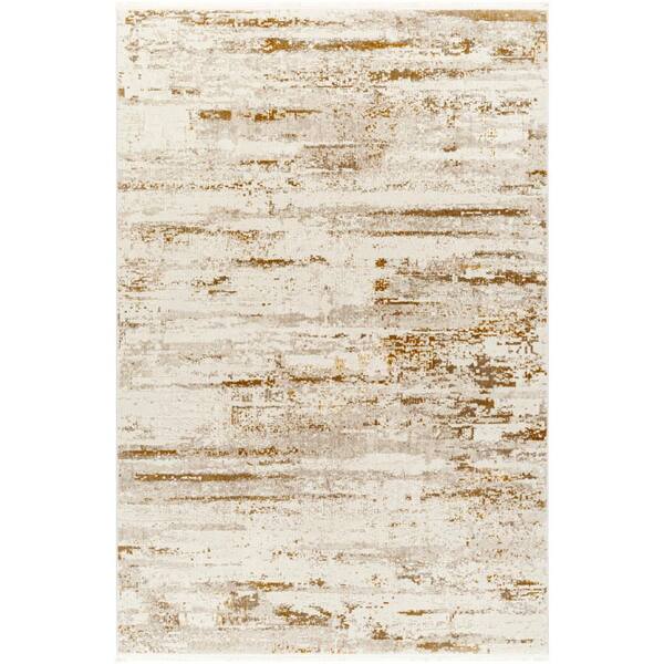Livabliss Perugia Cream/Camel 9 ft. x 12 ft. Abstract Indoor Area Rug