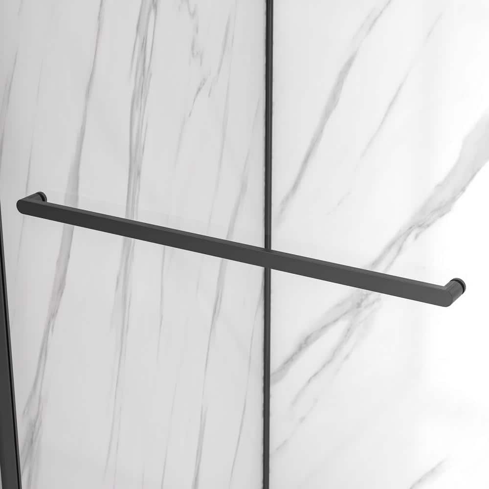 Alexandria 60" Black Framed Sliding Shower Kit with Clear Glass