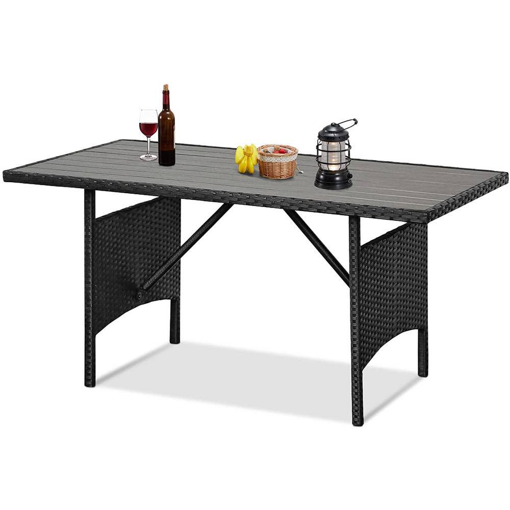 Black rattan table only discount