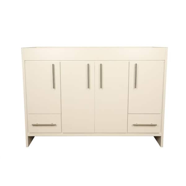 VOLPA USA AMERICAN CRAFTED VANITIES Pacific 48 in. W x 18 in. D x 33.88 in. H Bath Vanity Cabinet without Top in Glossy White