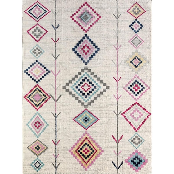 Rugs America Bodrum Native Ivory 2'x8' Moroccan Area Rug
