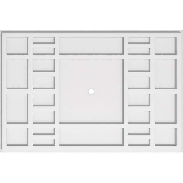 Ekena Millwork 36 in. W x 24 in. H x 1 in. ID x 1 in. P Beaux Architectural Grade PVC Contemporary Ceiling Medallion