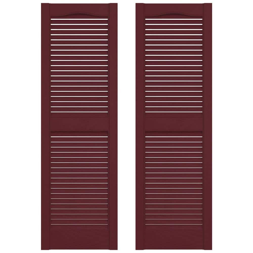 Wineberry 14.5" x 36" Louvered Vinyl Exterior Shutters Pair