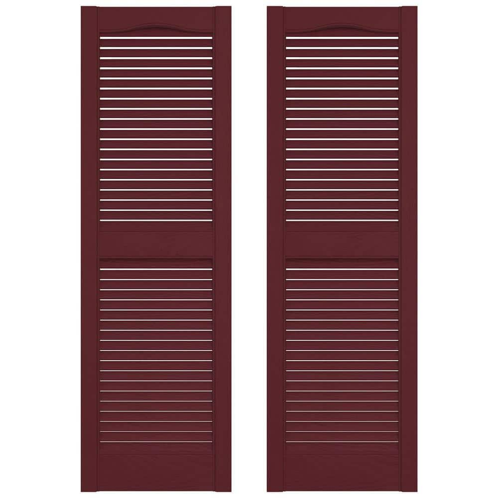 Builders Edge 14.5W in. Louvered Vinyl Shutters