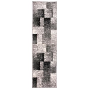 Contemporary Distressed Boxes Gray 2 ft. x 7 ft. Indoor Runner Rug